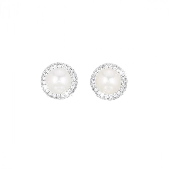 Orecchini halsketten perla giro pavè strass - gioielleriaperdichizzi.it