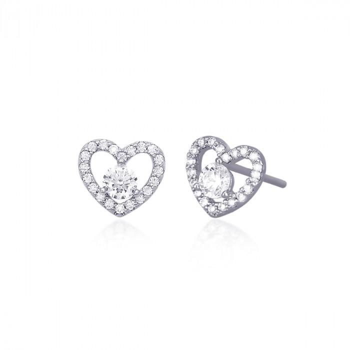 Orecchini cuore pavè zirconi - gioielleriaperdichizzi.it