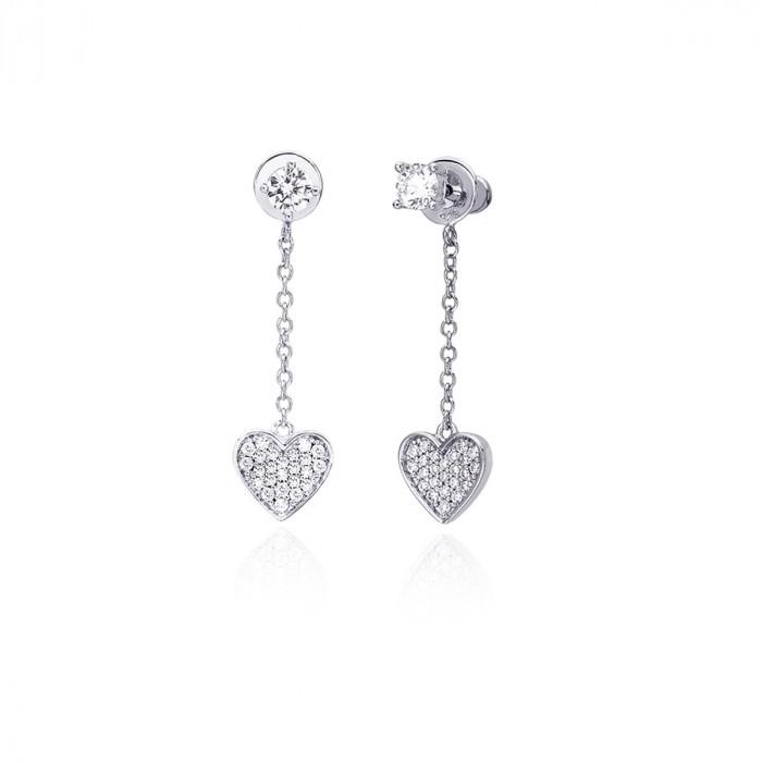 Orecchini ohrringe pendenti cuori strass - gioielleriaperdichizzi.it