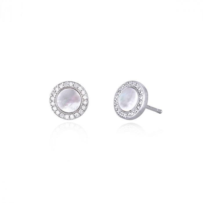 Orecchini cerchio centrale m/perla giro strass - gioielleriaperdichizzi.it
