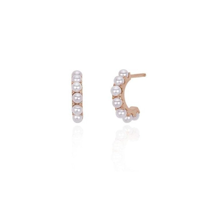 BOUCLES D'OREILLES DEMI-CERCLE AVEC PERLES