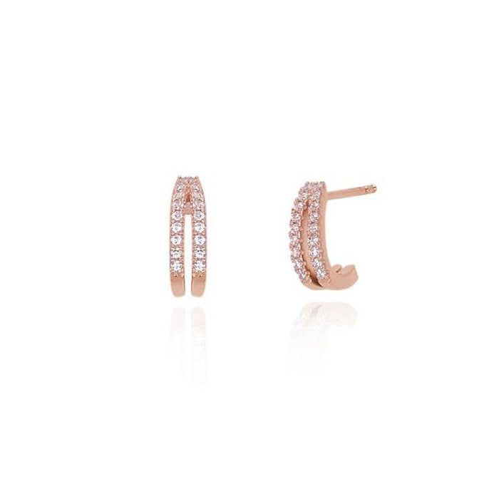 BOUCLES D'OREILLES DEMI-CERCLE AVEC PIERRES
