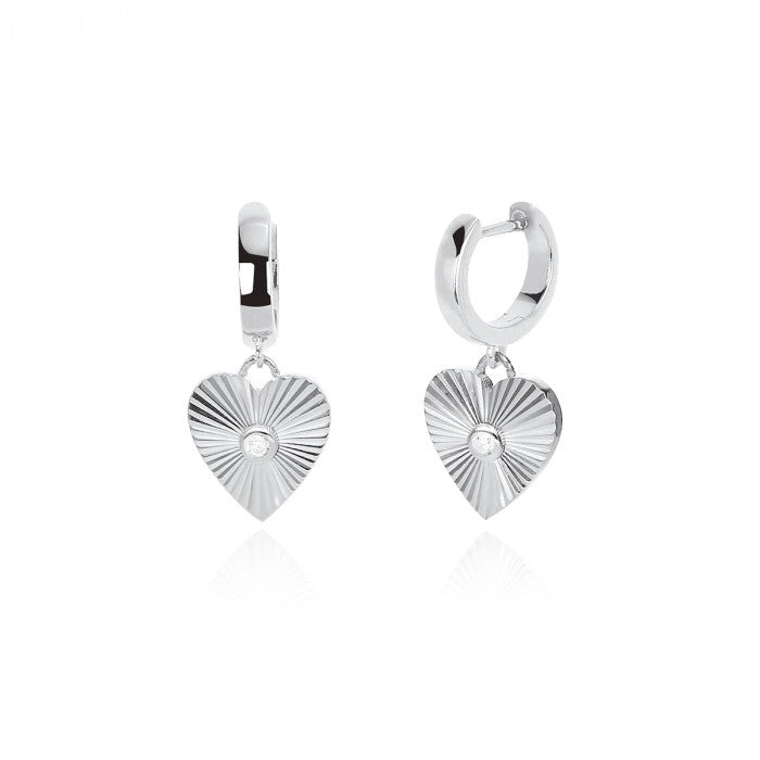 BOUCLES D'OREILLES COEUR AVEC RAYONS DE LUMIÈRE