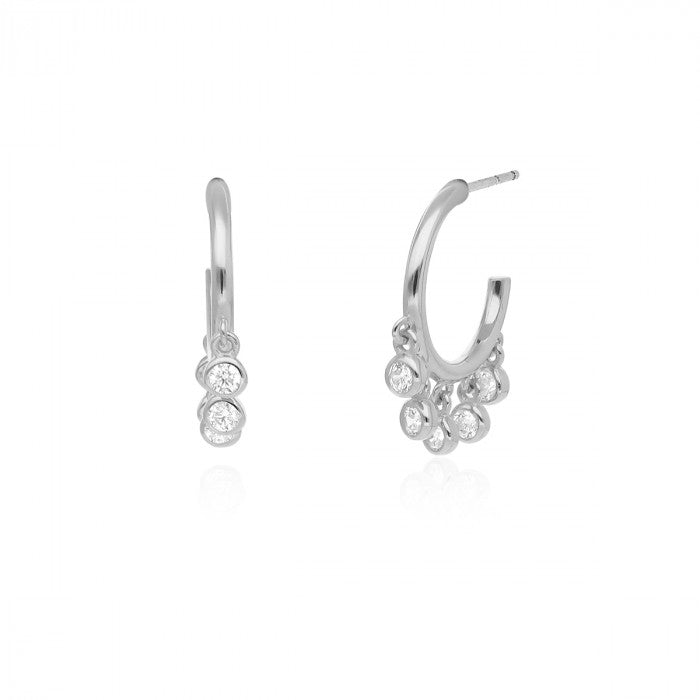 BOUCLES D'OREILLES CRÉOLES AVEC POINTS LUMINEUX