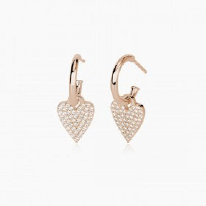 BOUCLES D'OREILLES COEUR PAVÉ ROSÉ