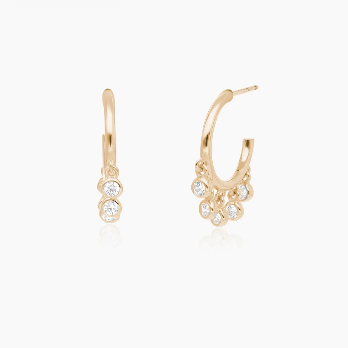 BOUCLES D'OREILLES CRÉOLES MULTI-PIERRES