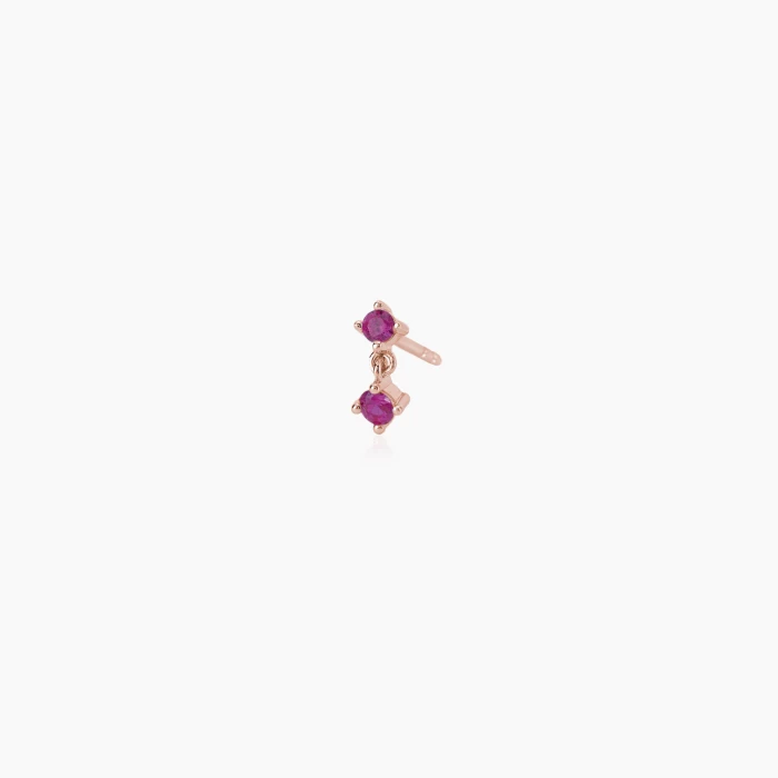 BOUCLE D'OREILLE UNIQUE PIERRES VIOLETTES