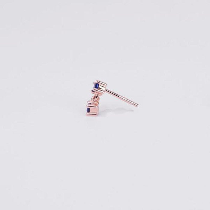 BOUCLE D'OREILLE UNIQUE AVEC PIERRES COLORÉES