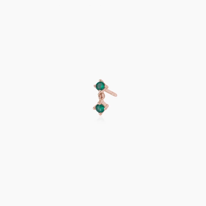 BOUCLE D'OREILLE UNIQUE PIERRES VERTES