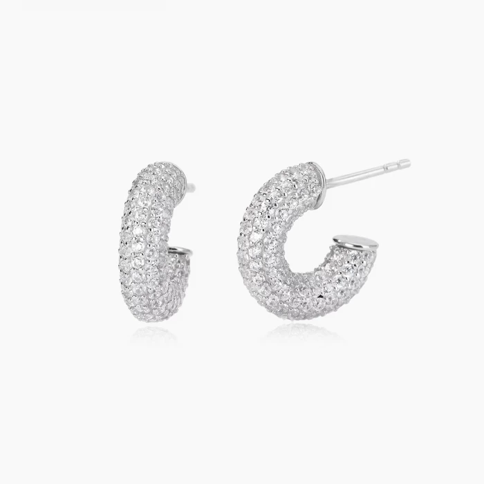 BOUCLES D'OREILLES CRÉOLES PAVÉ