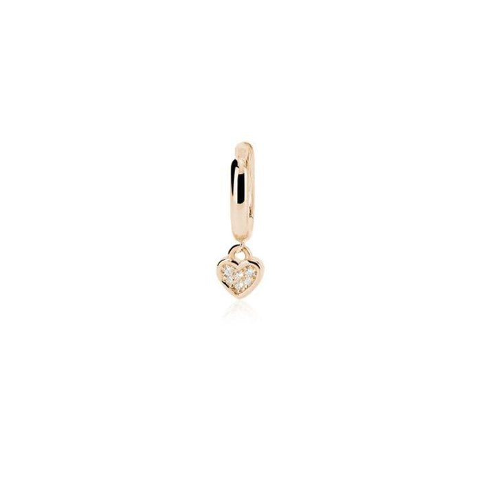 SINGLE EARRING HOOP WITH HEART
