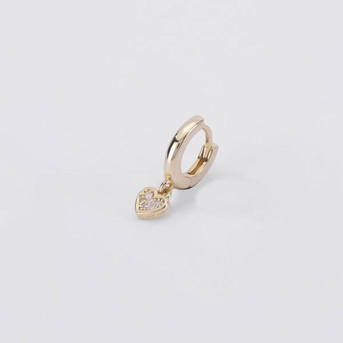 SINGLE EARRING HOOP WITH HEART