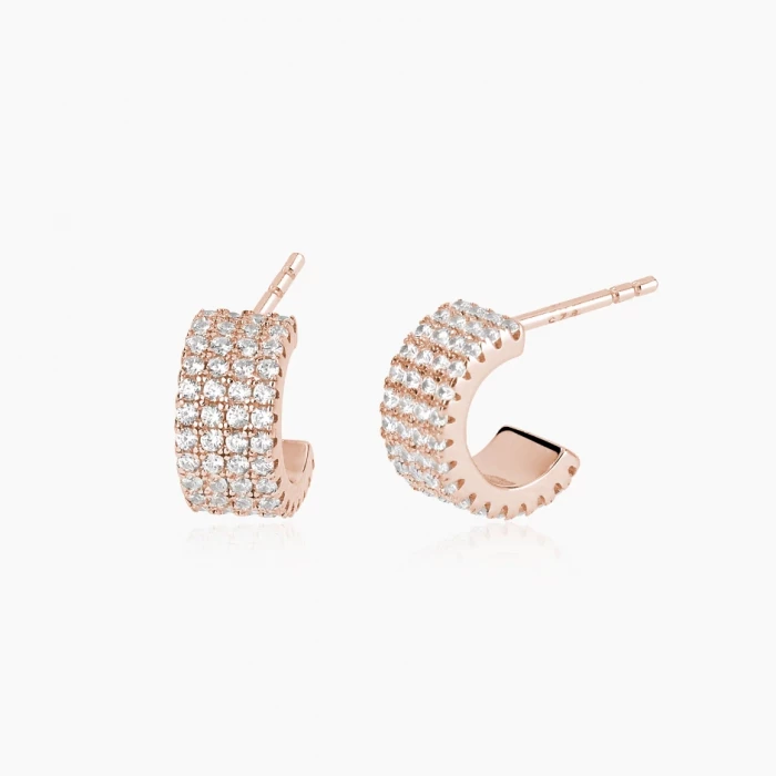 BOUCLES D'OREILLES CRÉOLES PAVÉ