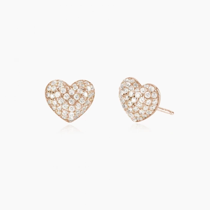 BOUCLES D'OREILLES COEUR PAVÉ