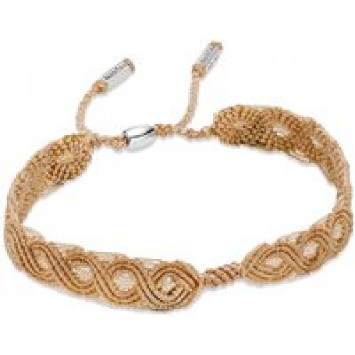 Bracelet macramé beige et argent sterling