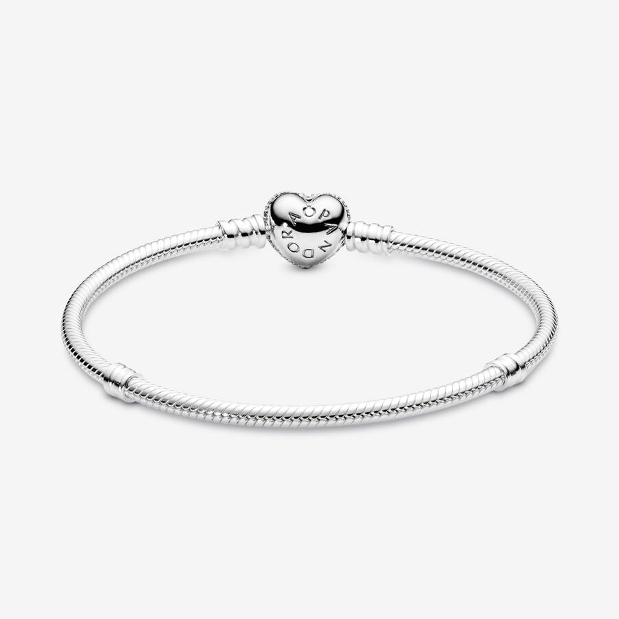 Bracciale con Chiusura a Cuore Pavè