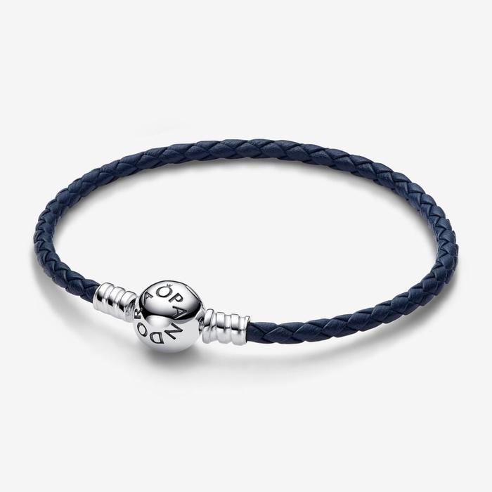Blue Leather Bracelet