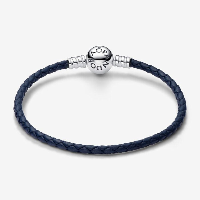 Blue Leather Bracelet