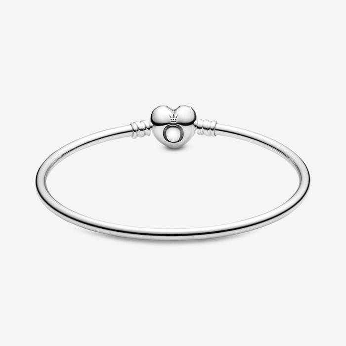 Rigid Bracelet with Heart Clasp