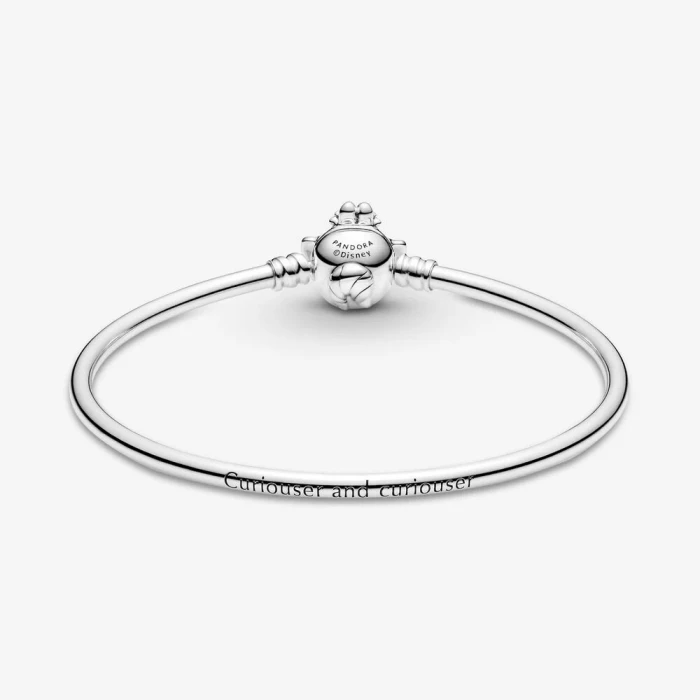 Alice nel paese delle meraviglie Disney, bracciale rigido Pandora Moments con chiusura Stregatto