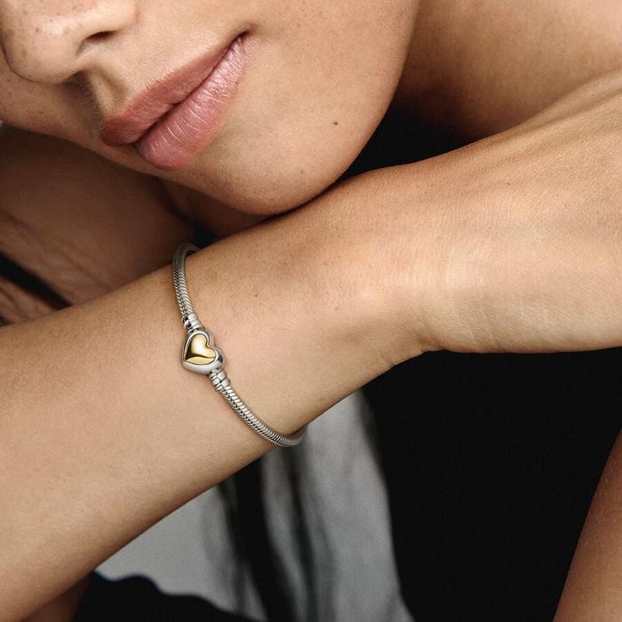 Bracelet with Golden Heart Clasp