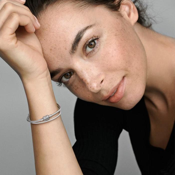 Double Bracelet with Pavè Clasp