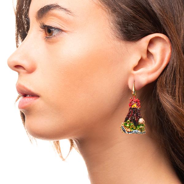 Boucles d'oreilles Eau/Feu