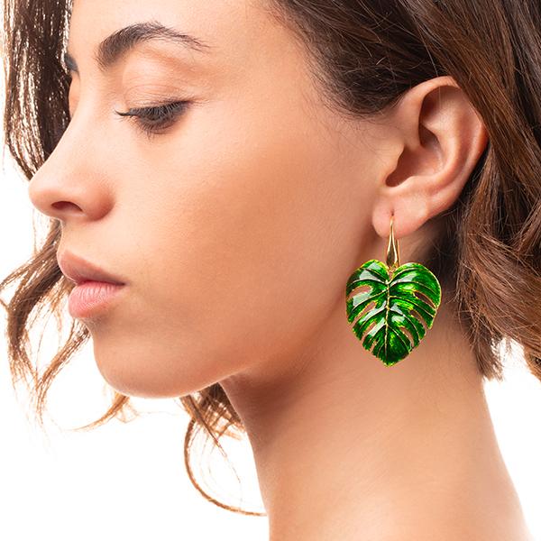 Boucles d'oreilles Monstera