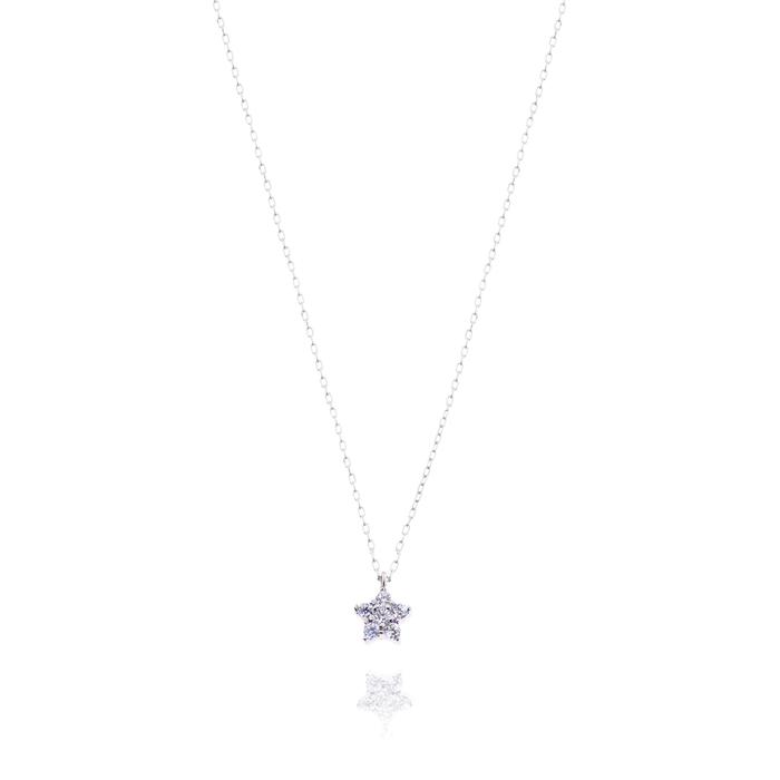 Collana Stella d'Oro Vero e Zirconi