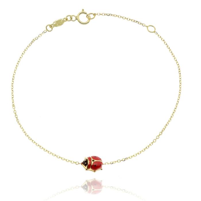 Bracelet coccinelle fille en or véritable