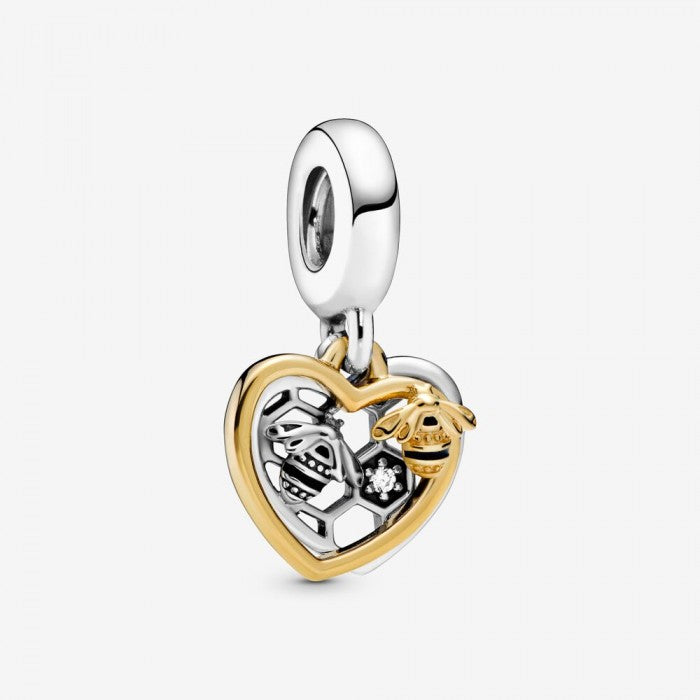 Charm pendente Cuori e api