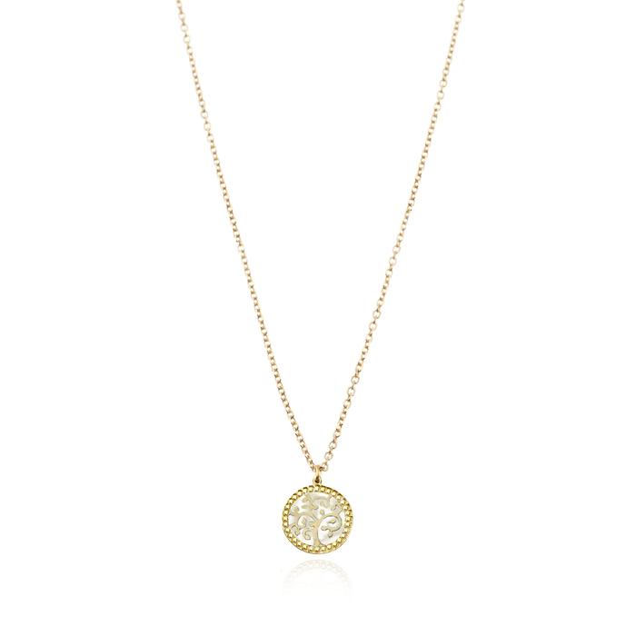 Collana Albero della Vita d'Oro Vero e Madreperla