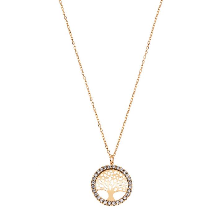 Collana Albero della Vita d'Oro Vero e Zirconi