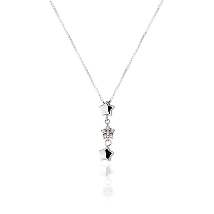 Collana Stella d'Oro Vero e Zirconi