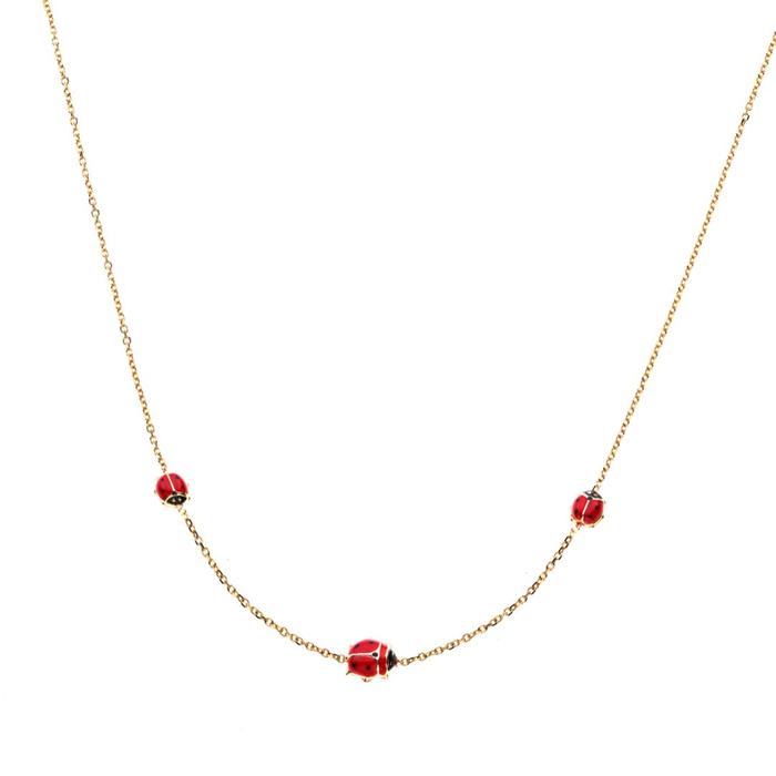 Collana Coccinella d'Oro Vero