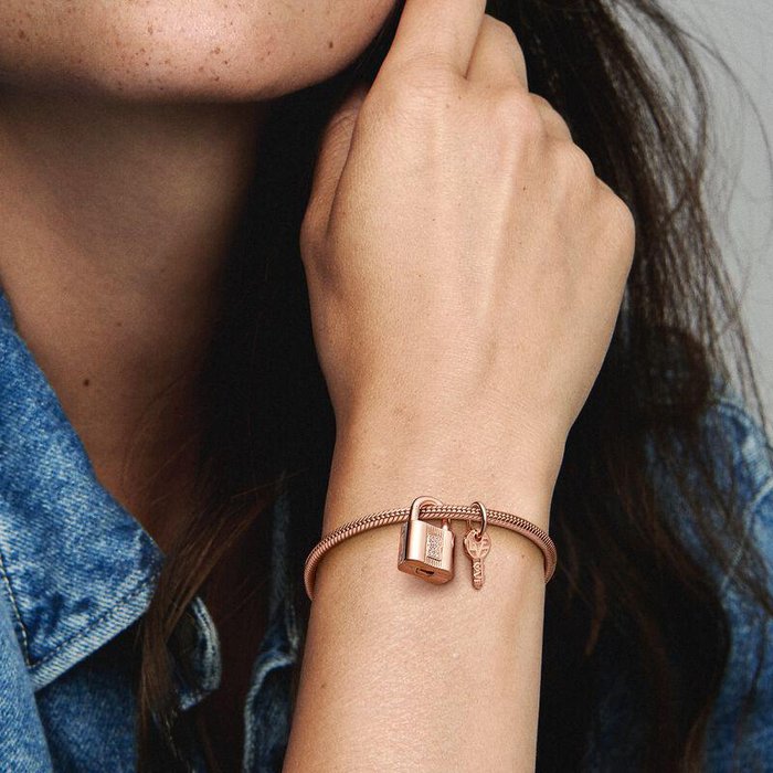 Charm Pendente Lucchetto e Chiave dell'Amore