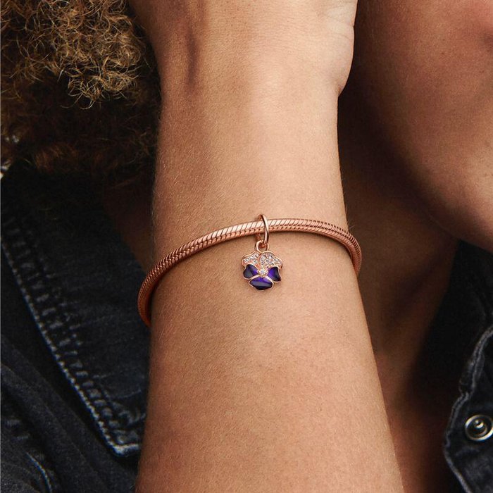 Charm Pendente Viola del Pensiero Luminosa