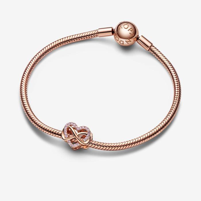 Charm Cuore Rosa e Infinito