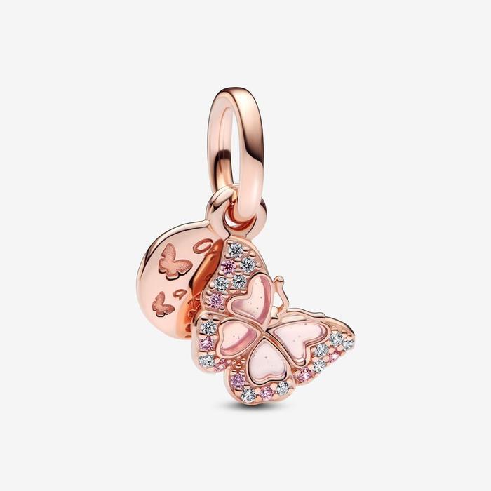 Pink Butterfly Pendant Charm
