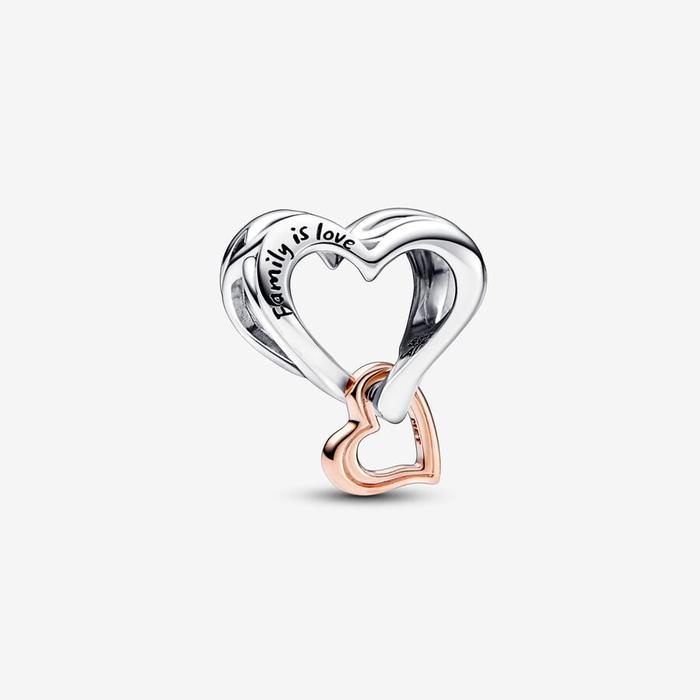 Charm Openwork Infinity Heart "Family is Love"