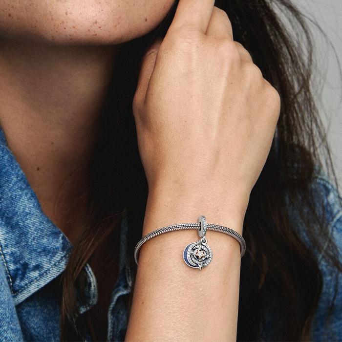 Charm Pendente Cielo con Stelle Cadenti