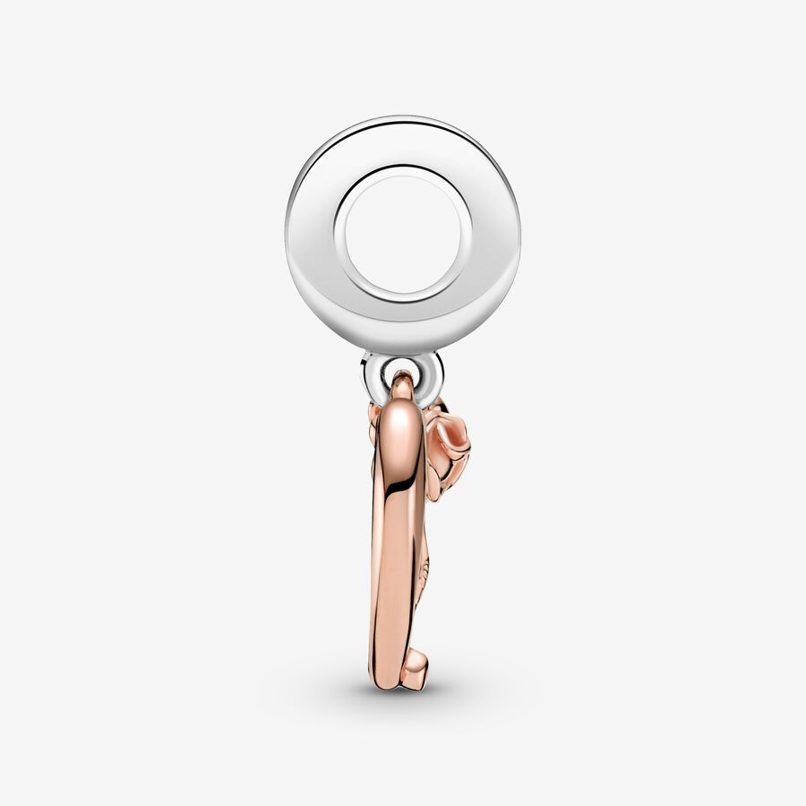 Charm Pendente Cuore e Rosa