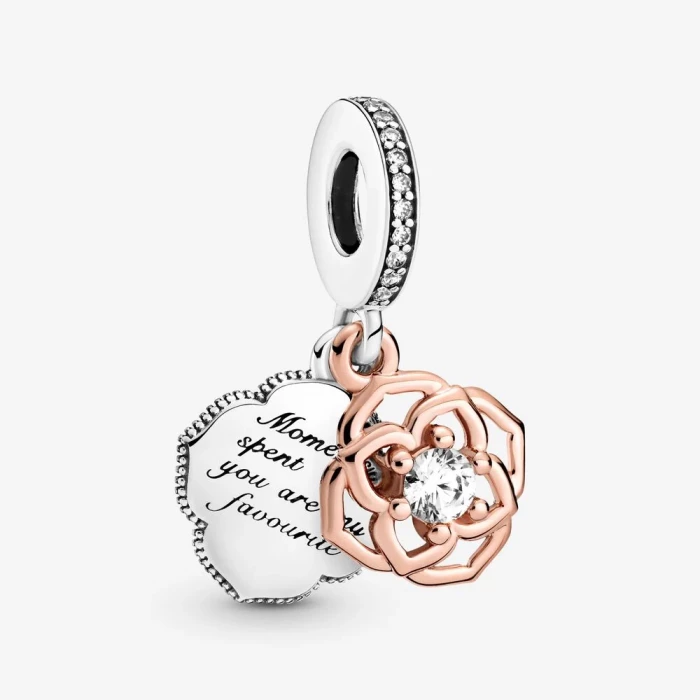 Charm pendente Rosa bicolore