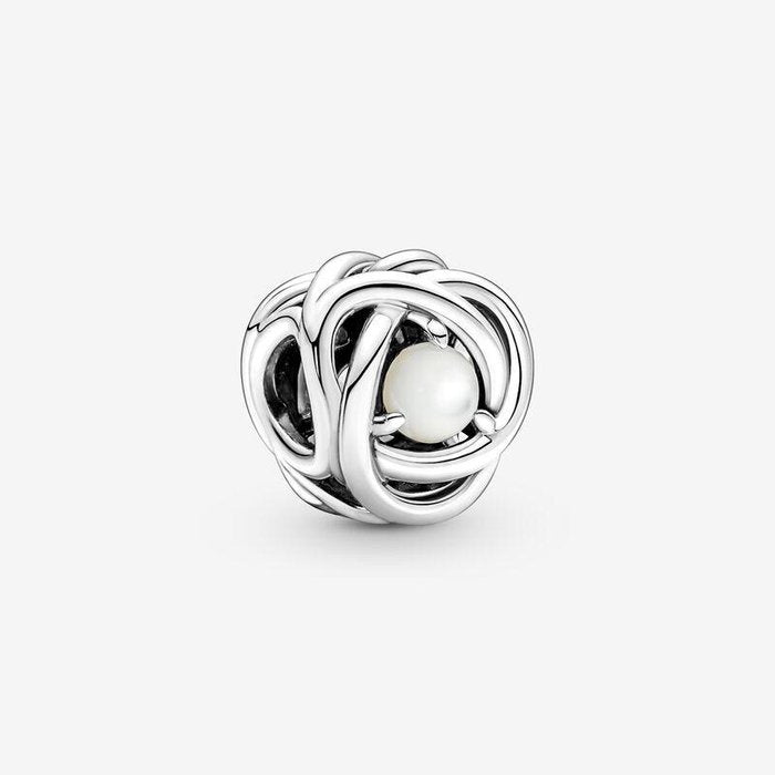 Charm Cerchio Eterno Bianco Madreperla Giugno