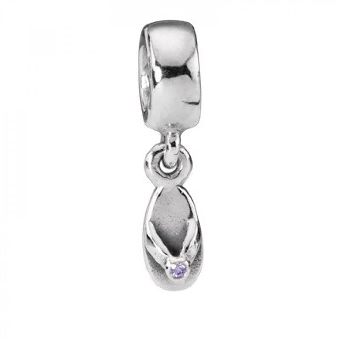 Charm pendente infradito zircone viola