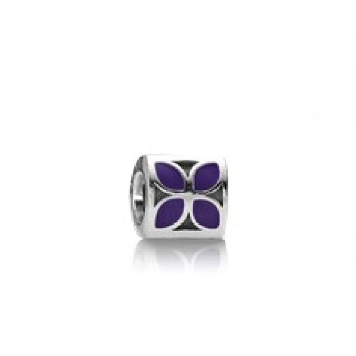 Charm petali di fiore smalto blu