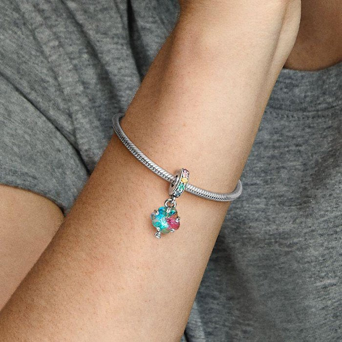 Charm Pendente Albero Arcobaleno Vetro di Murano