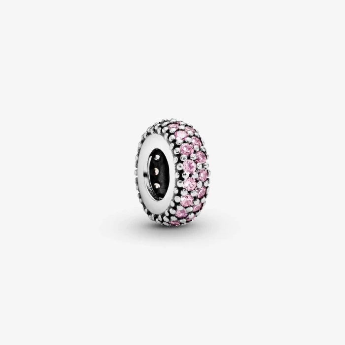 Charm distanziatore rosa scintillante