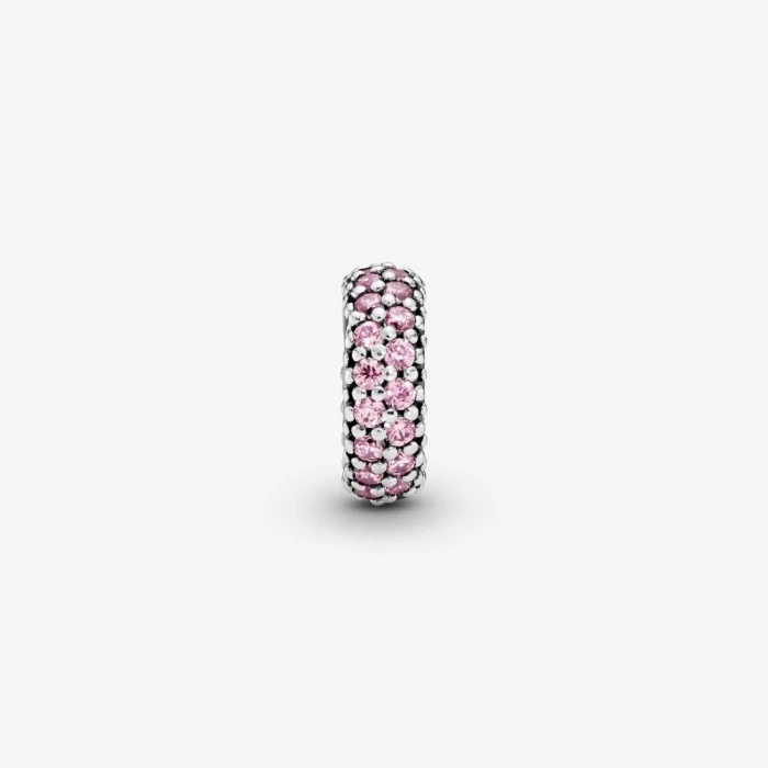 Charm distanziatore rosa scintillante