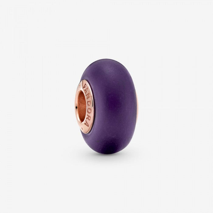 Charm vetro di murano viola opaco